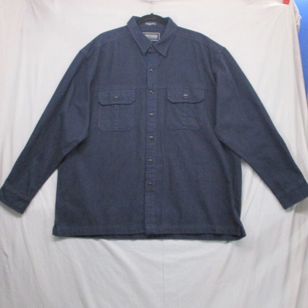 Britches Outdoors Double Breast Pocket Long Sleeve Button Down Blue Men Size  XL